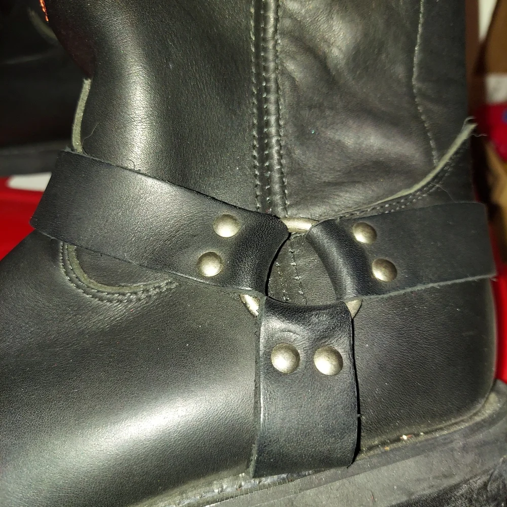 Vintage Harley-Davidson Women's Black Eagle Embroidered Harness Boots Size 9.5 - Picture 5 of 11